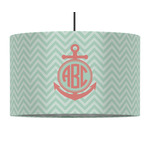 Chevron & Anchor 12" Drum Pendant Lamp - Fabric (Personalized)