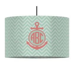 Chevron & Anchor 12" Drum Pendant Lamp - Fabric (Personalized)