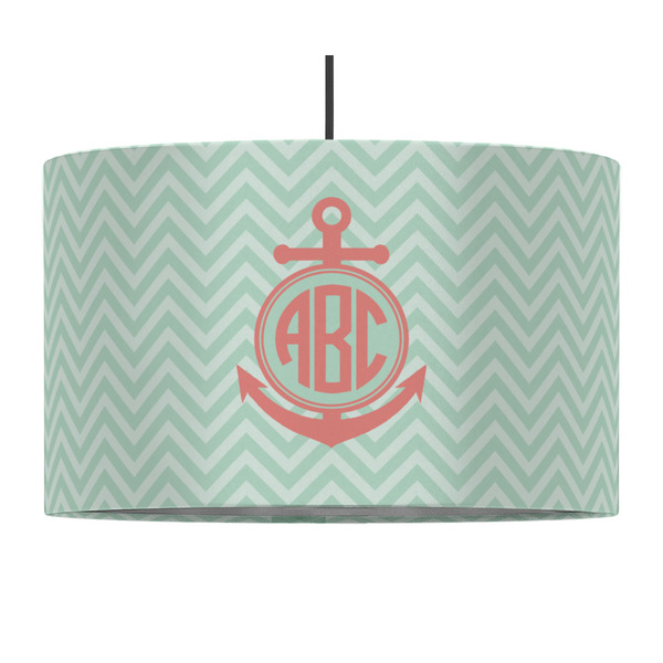 Chevron & Anchor 12" Drum Lampshade - PENDANT (Fabric)