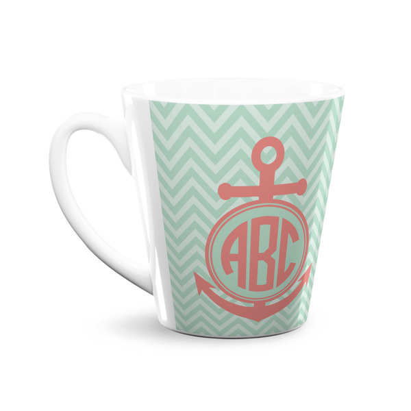 Chevron & Anchor 12 Oz Latte Mug - Front
