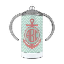 Chevron & Anchor 12 oz Stainless Steel Sippy Cup (Personalized)