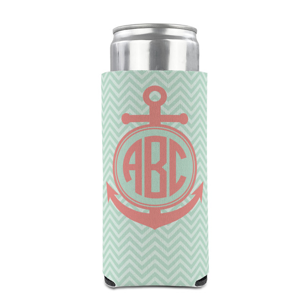 Chevron & Anchor 12oz Tall Can Sleeve - FRONT (on can)