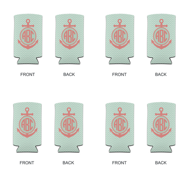 Chevron & Anchor 12oz Tall Can Sleeve - Set of 4 - APPROVAL