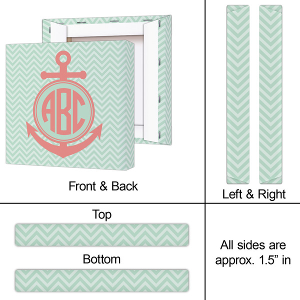 Chevron & Anchor 12x12 - Canvas Print - Approval