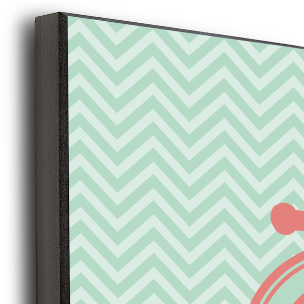 Chevron & Anchor 12x12 Wood Print - Closeup