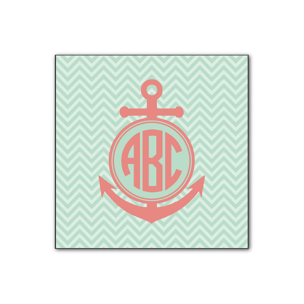 Custom Chevron & Anchor Wood Print - 12x12 (Personalized)