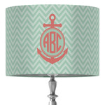 Chevron & Anchor 16" Drum Lamp Shade - Fabric (Personalized)