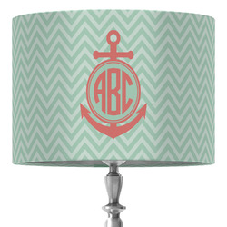 Chevron & Anchor 16" Drum Lamp Shade - Fabric (Personalized)