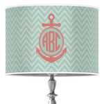Chevron & Anchor 16" Drum Lamp Shade - Poly-film (Personalized)