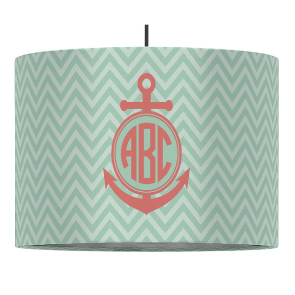 Custom Chevron & Anchor 16" Drum Pendant Lamp - Fabric (Personalized)