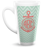 Chevron & Anchor 16 Oz Latte Mug (Personalized)