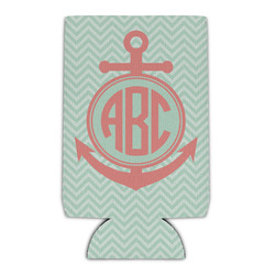 Chevron & Anchor Can Cooler (16 oz) (Personalized)