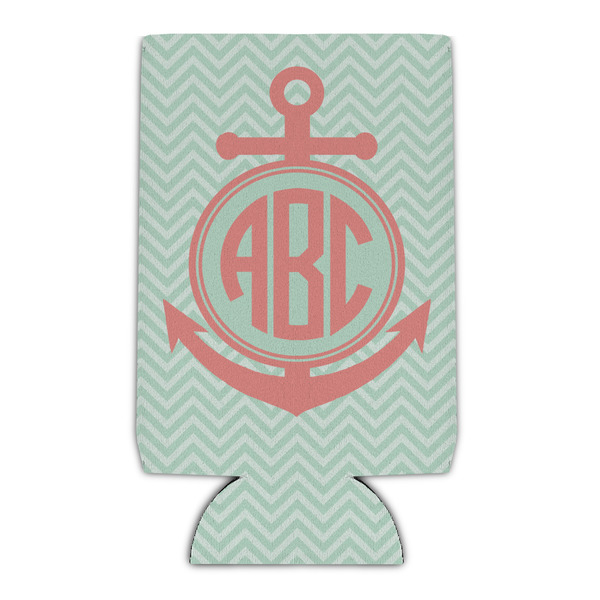 Custom Chevron & Anchor Can Cooler (16 oz) (Personalized)
