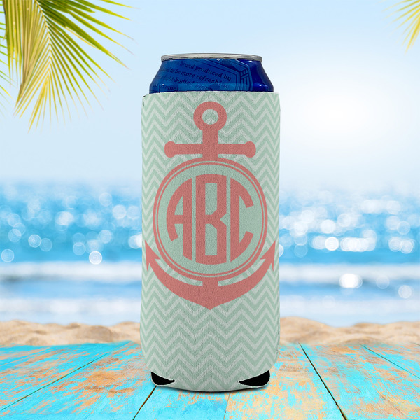 Chevron & Anchor 16oz Can Sleeve - LIFESTYLE