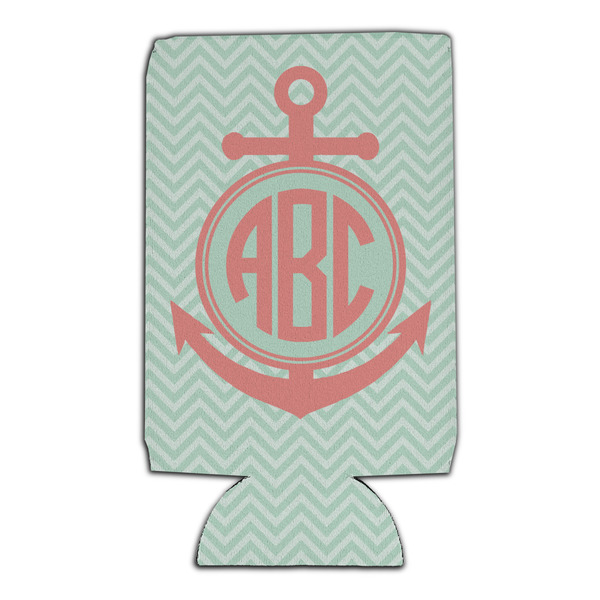 Chevron & Anchor 16oz Can Sleeve - Set of 4 - FRONT