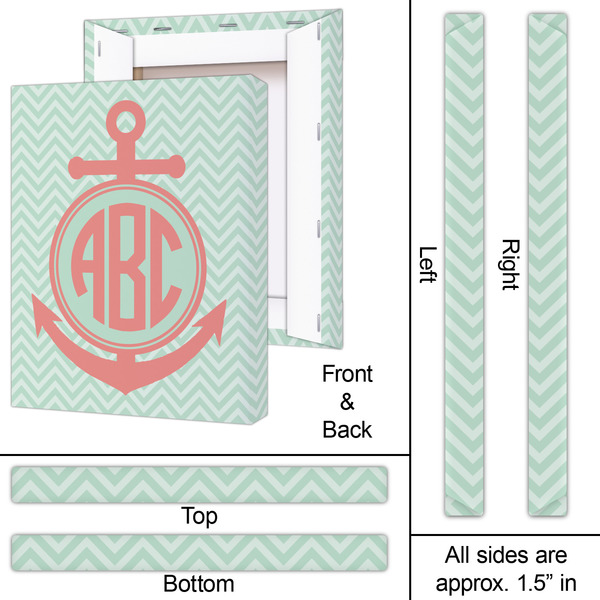 Chevron & Anchor 16x20 - Canvas Print - Approval