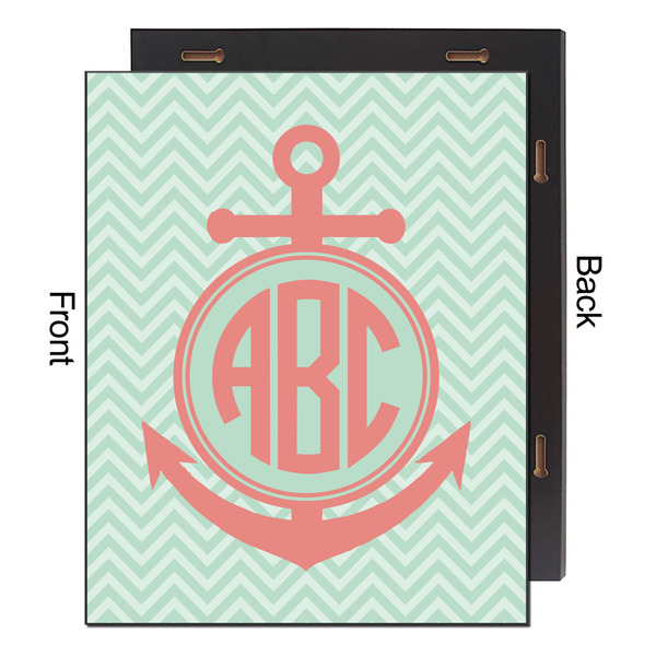 Chevron & Anchor 16x20 Wood Print - Front & Back View