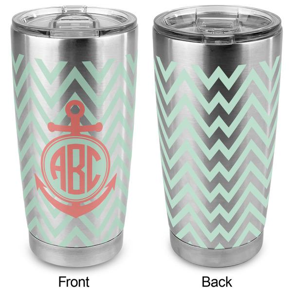 Chevron & Anchor 20oz SS Tumbler - Full Print - Approval