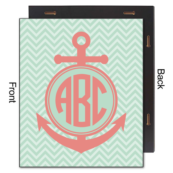 Chevron & Anchor 20x24 Wood Print - Front & Back View