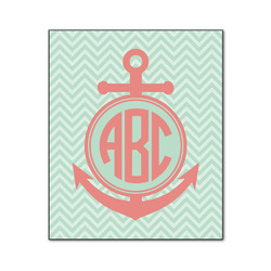 Chevron & Anchor Wood Print - 20x24 (Personalized)