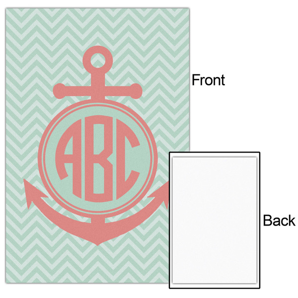Chevron & Anchor 20x30 - Matte Poster - Front & Back