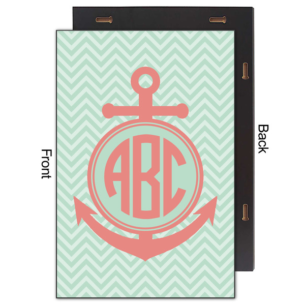 Chevron & Anchor 20x30 Wood Print - Front & Back View