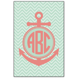 Chevron & Anchor Wood Print - 20x30 (Personalized)