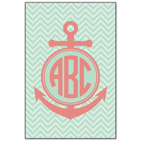 Custom Chevron & Anchor Wood Print - 20x30 (Personalized)