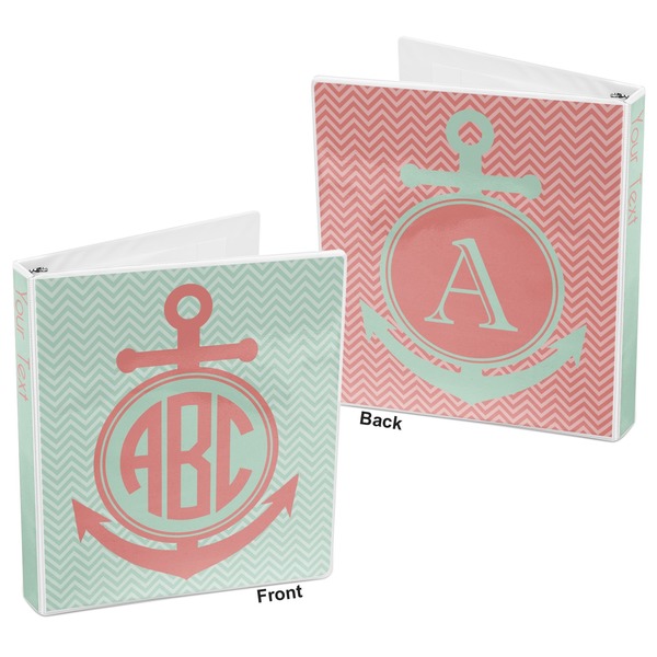 Chevron & Anchor 3-Ring Binder Front and Back