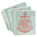 Chevron & Anchor 3-Ring Binder (Personalized)