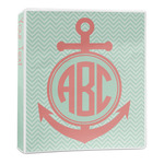 Chevron & Anchor 3-Ring Binder - 1 inch (Personalized)