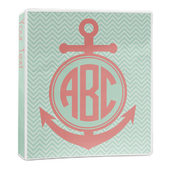 Chevron & Anchor 3-Ring Binder - 1 inch (Personalized)