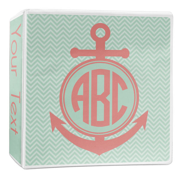 Custom Chevron & Anchor 3-Ring Binder - 2 inch (Personalized)