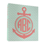 Chevron & Anchor 3 Ring Binder - Full Wrap - 1" (Personalized)