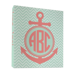 Chevron & Anchor 3 Ring Binder - Full Wrap - 1" (Personalized)