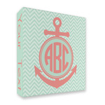Chevron & Anchor 3 Ring Binder - Full Wrap - 2" (Personalized)