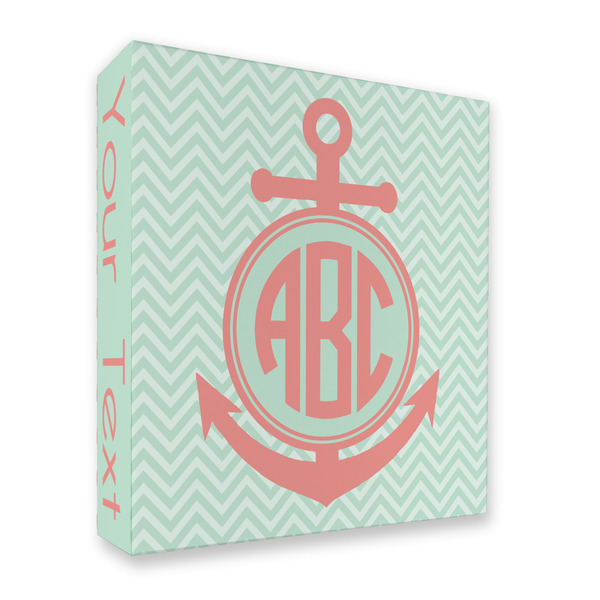 Chevron & Anchor 3 Ring Binders - Full Wrap - 2" - FRONT