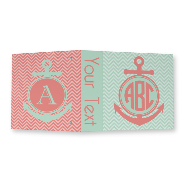 Chevron & Anchor 3 Ring Binders - Full Wrap - 2" - OPEN OUTSIDE