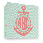 Chevron & Anchor 3 Ring Binder - Full Wrap - 3" (Personalized)