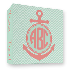 Chevron & Anchor 3 Ring Binder - Full Wrap - 3" (Personalized)