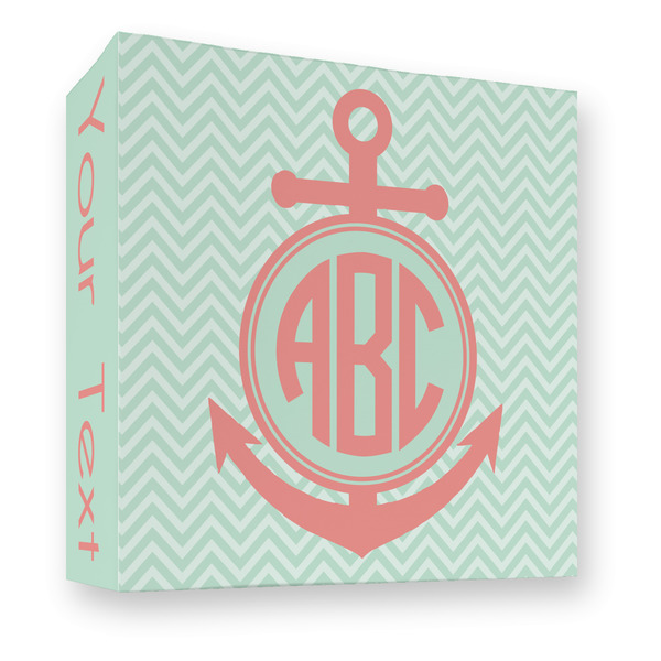 Chevron & Anchor 3 Ring Binders - Full Wrap - 3" - FRONT