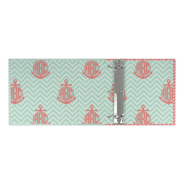 Chevron & Anchor 3 Ring Binders - Full Wrap - 3" - OPEN INSIDE