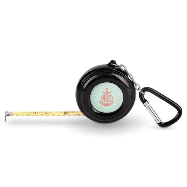 Custom Chevron & Anchor Pocket Tape Measure - 6 Ft w/ Carabiner Clip (Personalized)