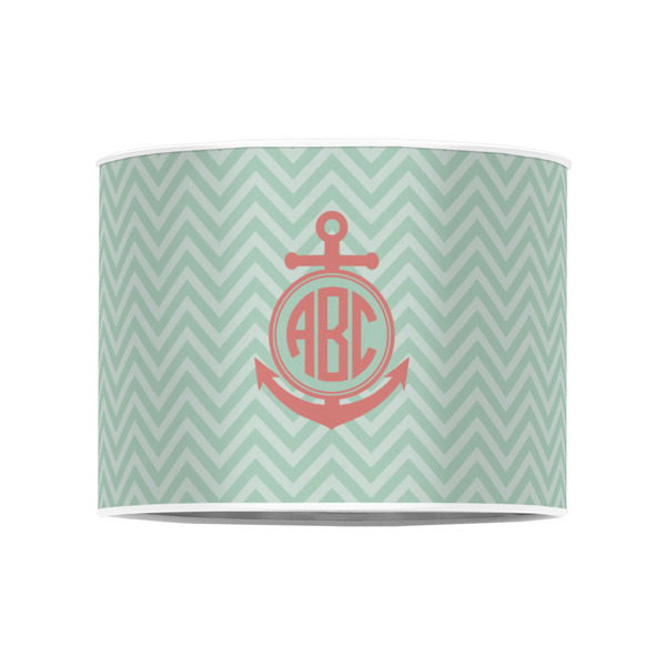 Chevron & Anchor 8" Drum Lampshade - FRONT (Poly Film)