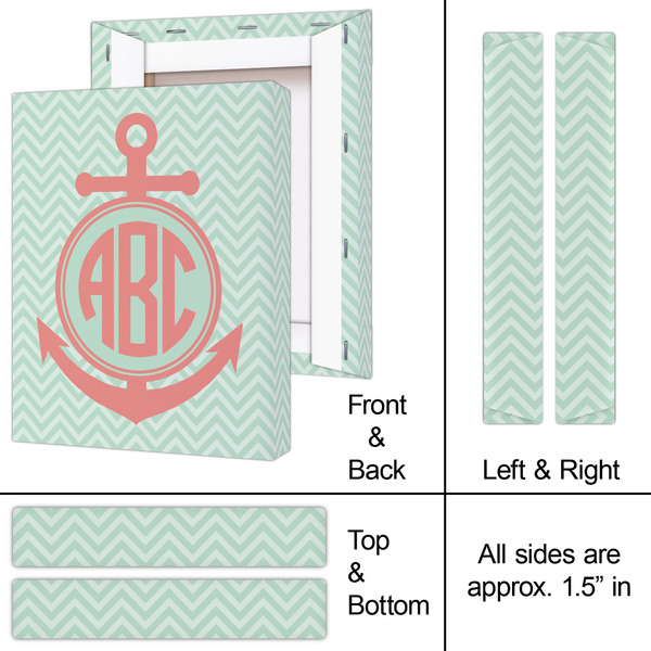Chevron & Anchor 8x10 - Canvas Print - Approval