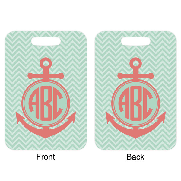 Chevron & Anchor Aluminum Luggage Tag (Front + Back)