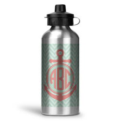 Chevron & Anchor Water Bottles - 20 oz - Aluminum (Personalized)