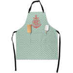 Chevron & Anchor Apron With Pockets w/ Monogram