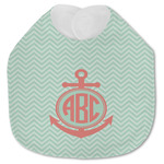Chevron & Anchor Jersey Knit Baby Bib w/ Monogram