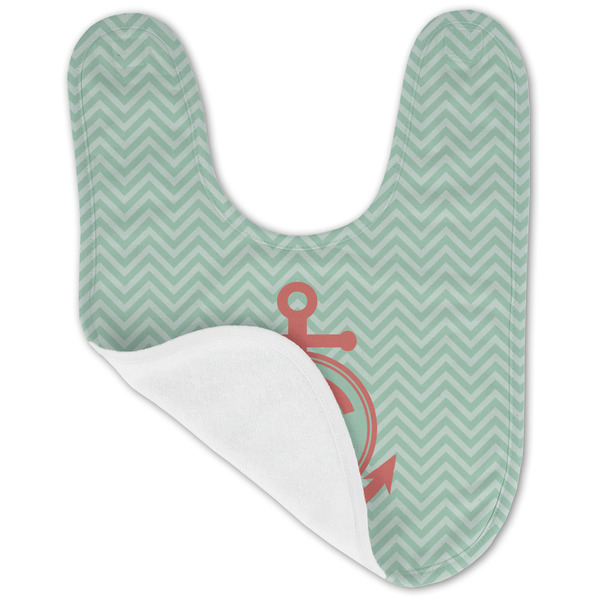 Chevron & Anchor Baby Bib - AFT folded